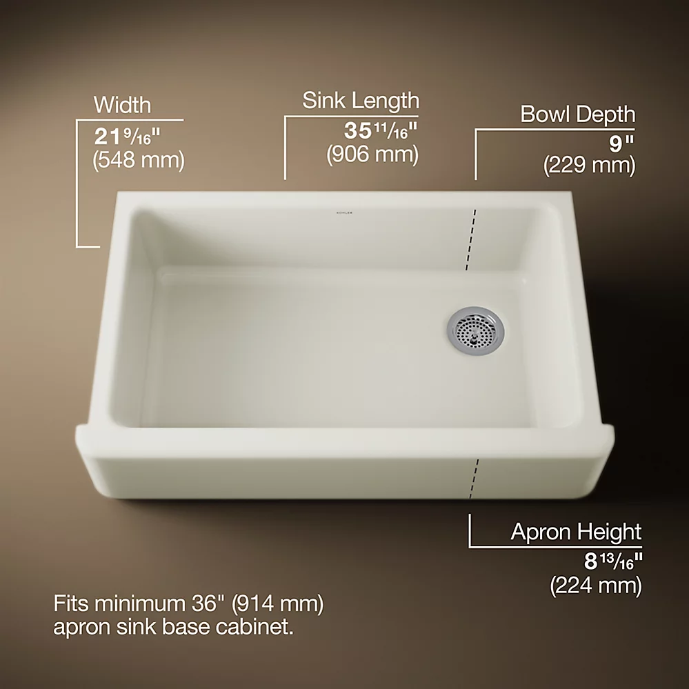 Kohler 6489-96 Whitehaven Uc 36 Tall Apron Sink