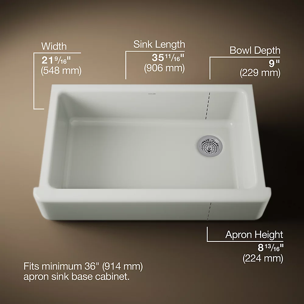 Kohler 6489-FF Whitehaven Uc 36 Tall Apron Sink