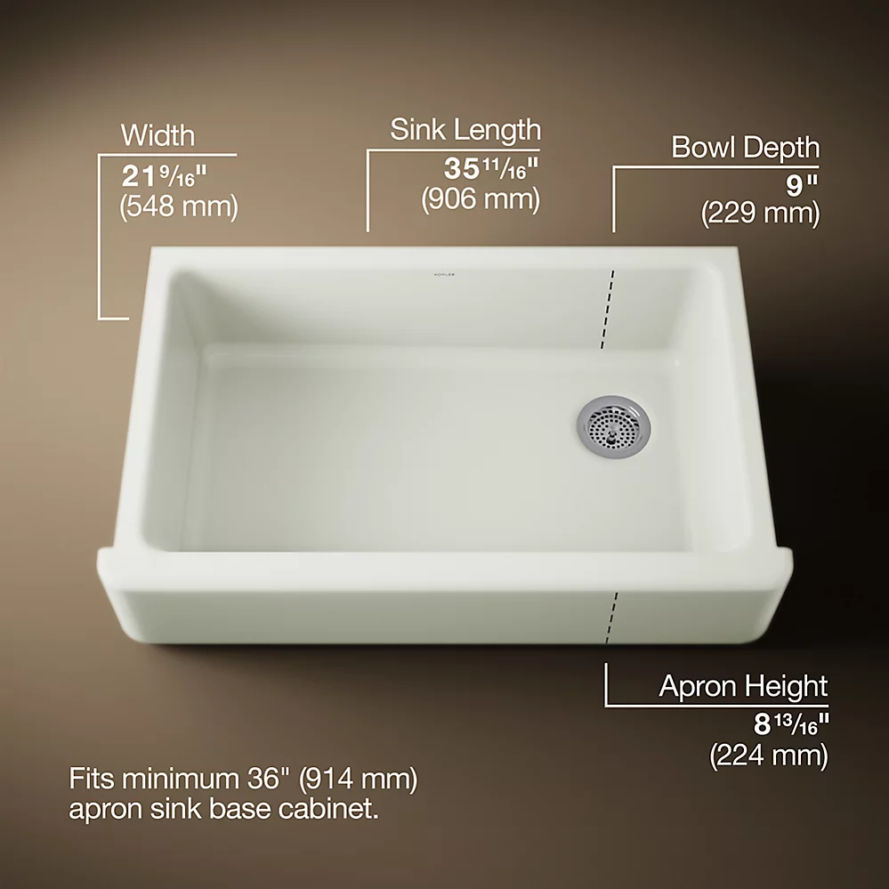 Kohler 6489-NY Whitehaven Uc 36 Tall Apron Sink