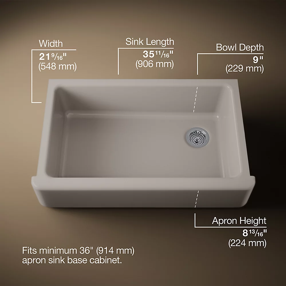 Kohler 6489-TRF Whitehaven Uc 36 Tall Apron Sink
