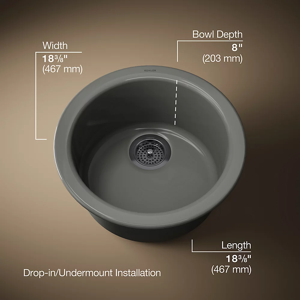 Kohler 6565-58 Porto Fino 18 Sr/Uc Sink 0-Hl