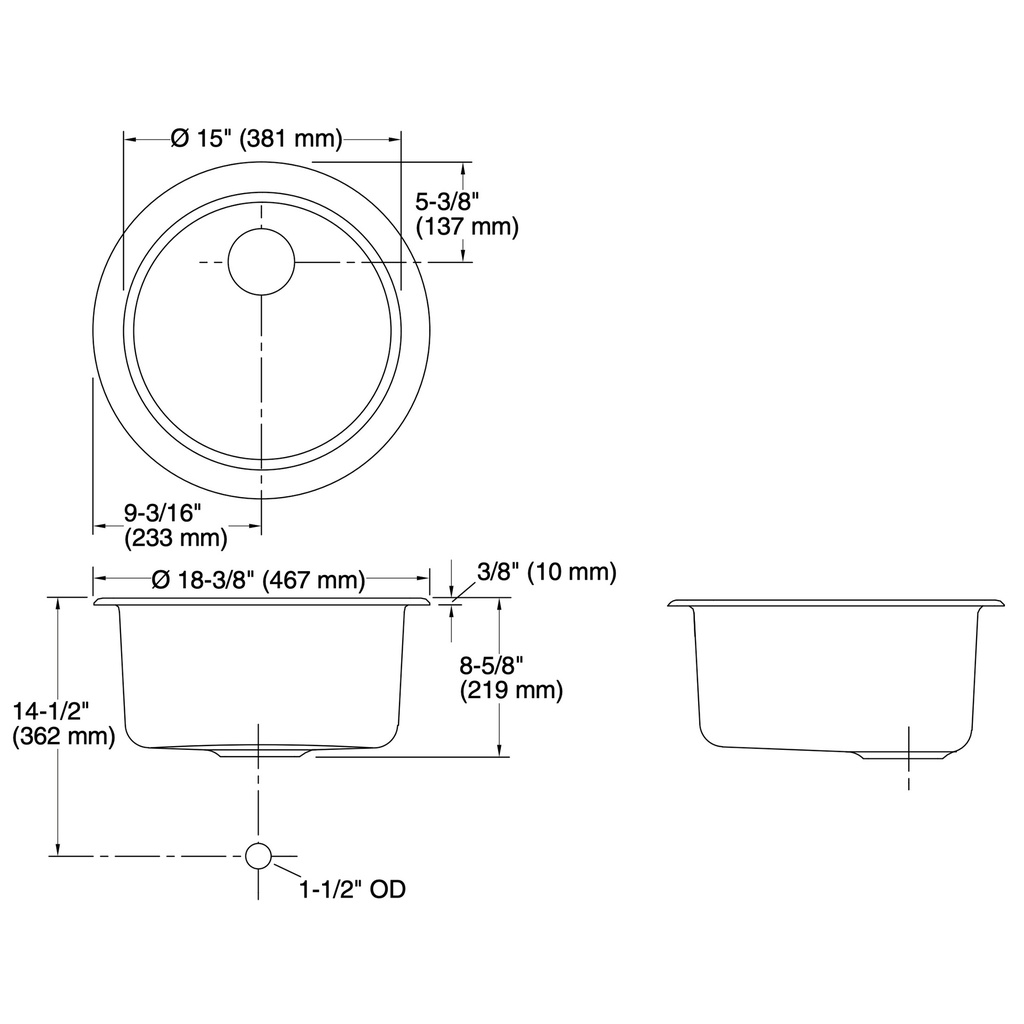 Kohler 6565-7 Porto Fino 18 Sr/Uc Sink 0-Hl