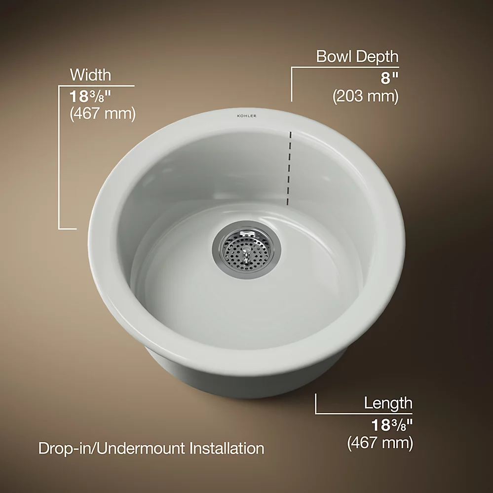Kohler 6565-FF Porto Fino 18 Sr/Uc Sink 0-Hl