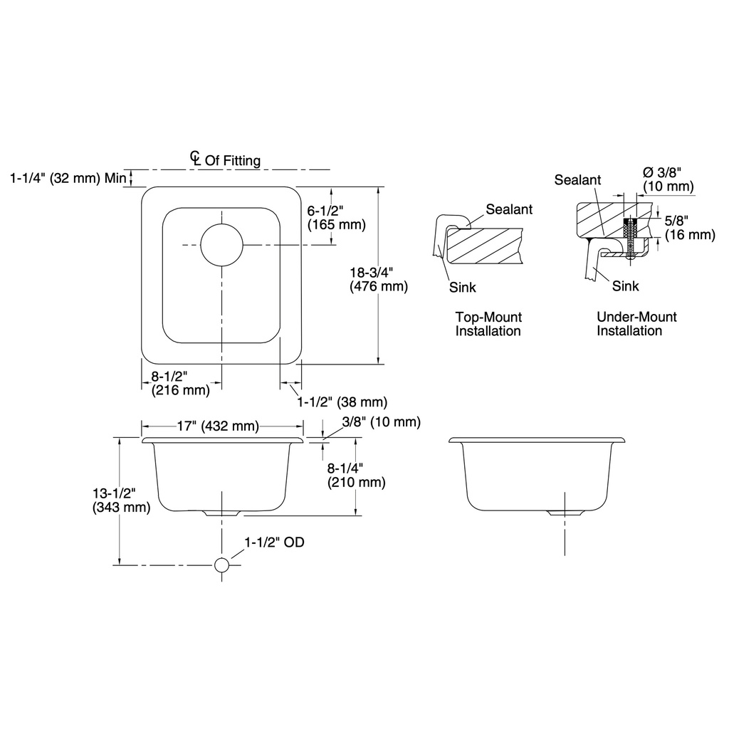 Kohler 6584-NY Iron/Tones Uc-Sr Sink