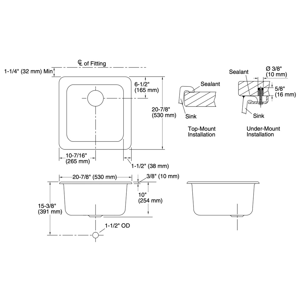 Kohler 6587-7 Iron/Tones Uc-Sr Lg Rect Sk