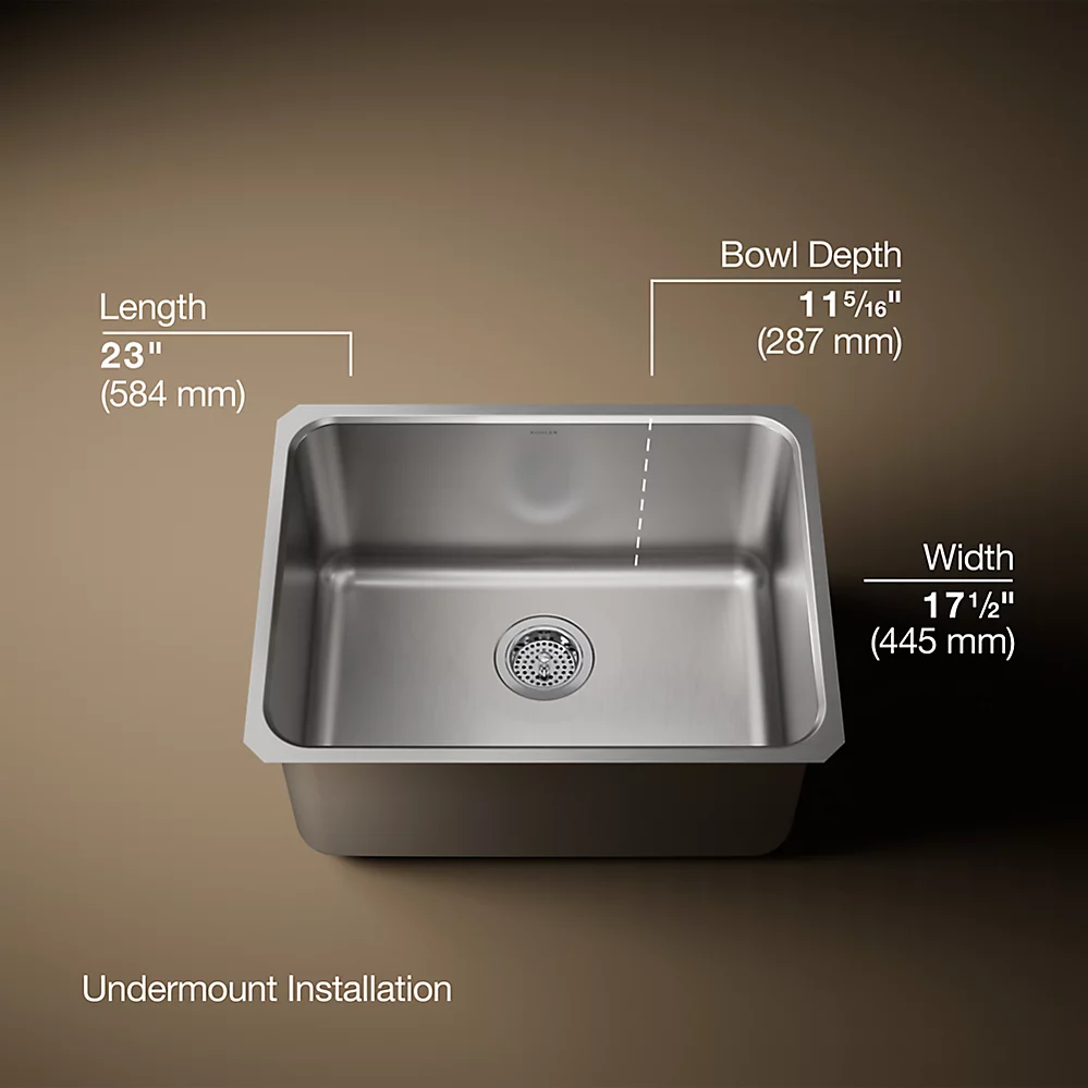 Kohler 6661-NA Undertone 23X17.5 Uc Ss Utility Sink
