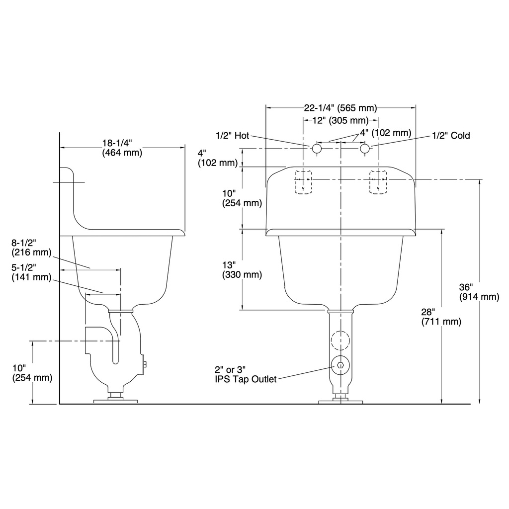 Kohler 6718-0 Bannon 22X18 Service Sk W/Rim