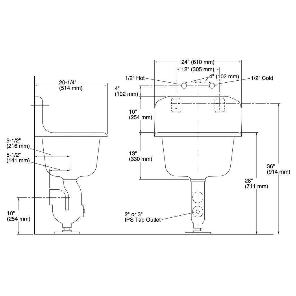 Kohler 6719-0 Bannon 24X20 Service Sk W/Rim
