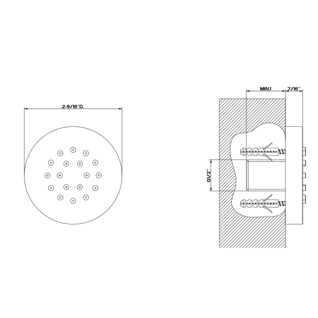 Gessi 32971 Round Body Spray Chrome 2