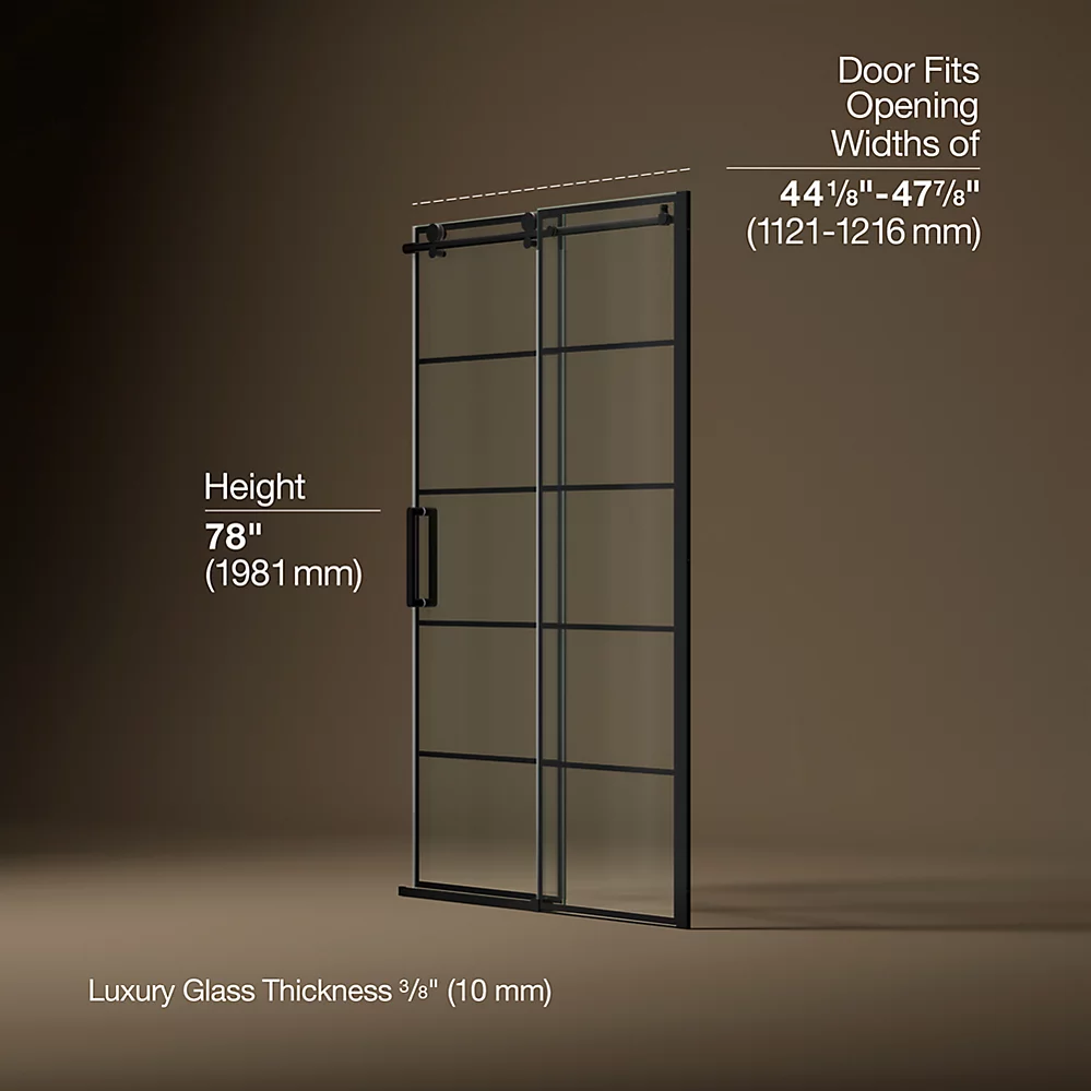 Kohler 701695-G79-BL Composed3/8 Sliding Showerdoor Cc 78X48