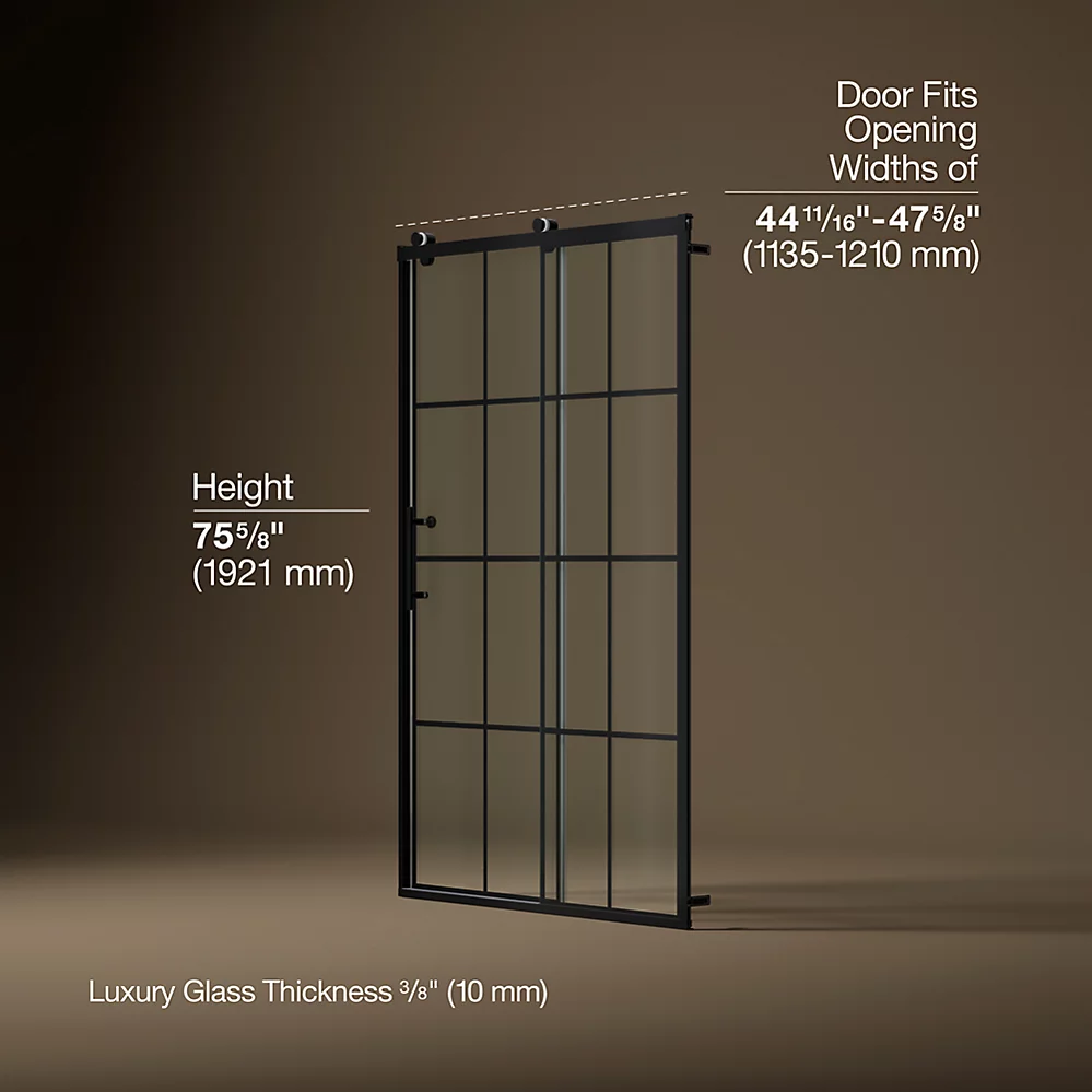 Kohler 702254-10G79-BL Rely 3/8 Shower Door 77X48 Hdl