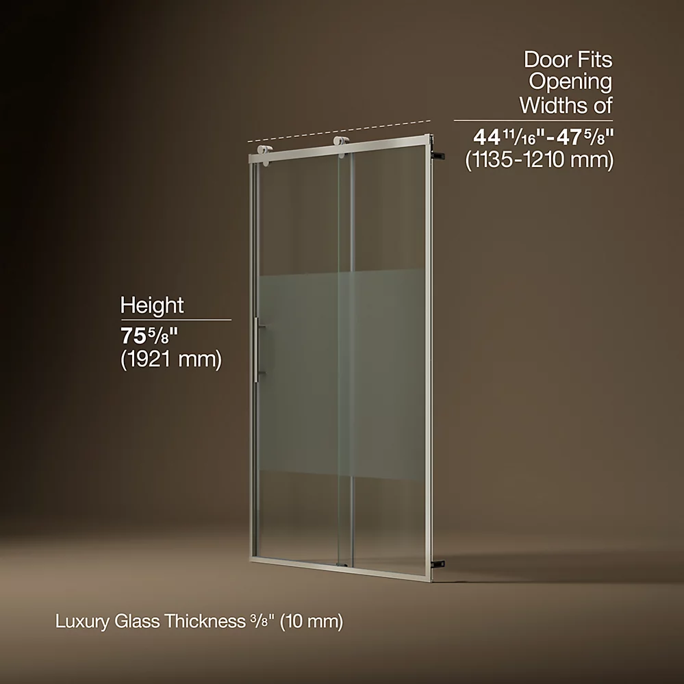 Kohler 702254-10G81-BNK Rely 3/8 Shower Door 77X48 Hdl