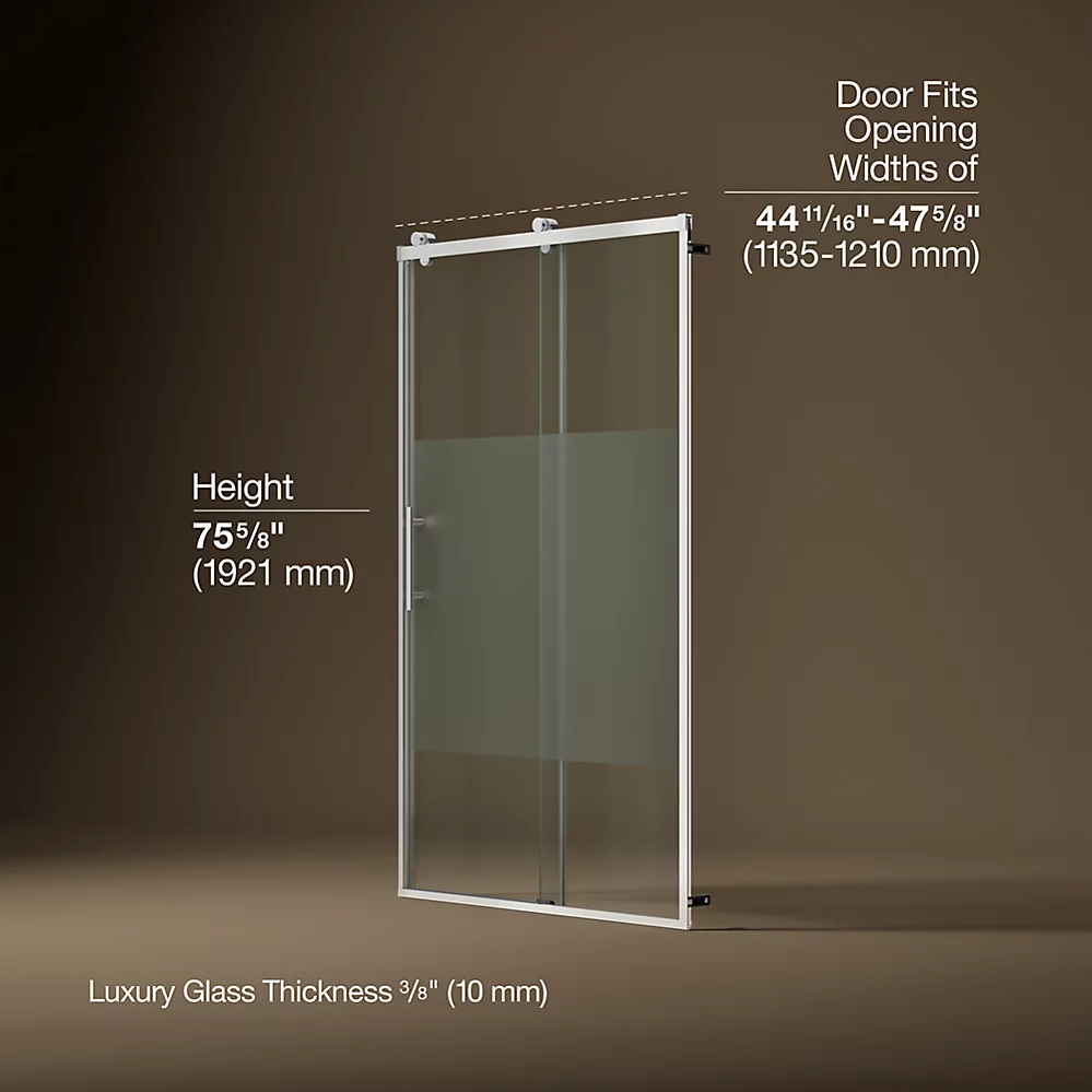 Kohler 702254-10G81-SHP Rely 3/8 Shower Door 77X48 Hdl