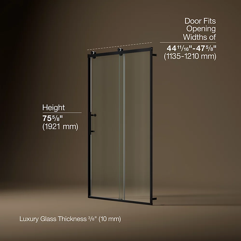 Kohler 702254-10L-BL Rely 3/8 Shower Door 77X48 Hdl