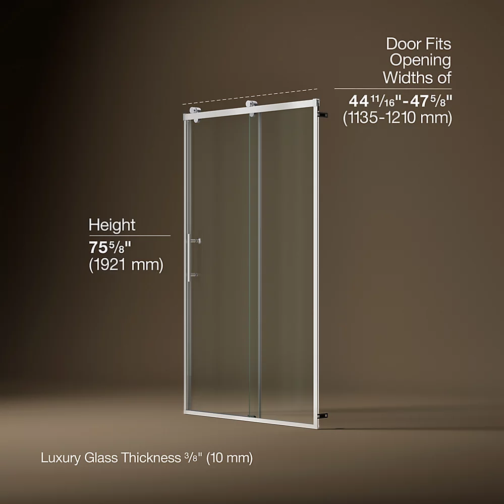 Kohler 702254-10L-SHP Rely 3/8 Shower Door 77X48 Hdl