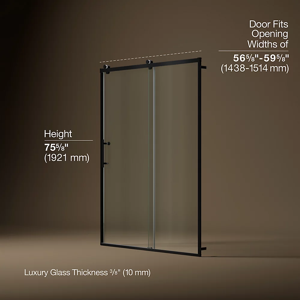 Kohler 702256-10L-BL Rely 3/8 Shower Door 77X60 Hdl