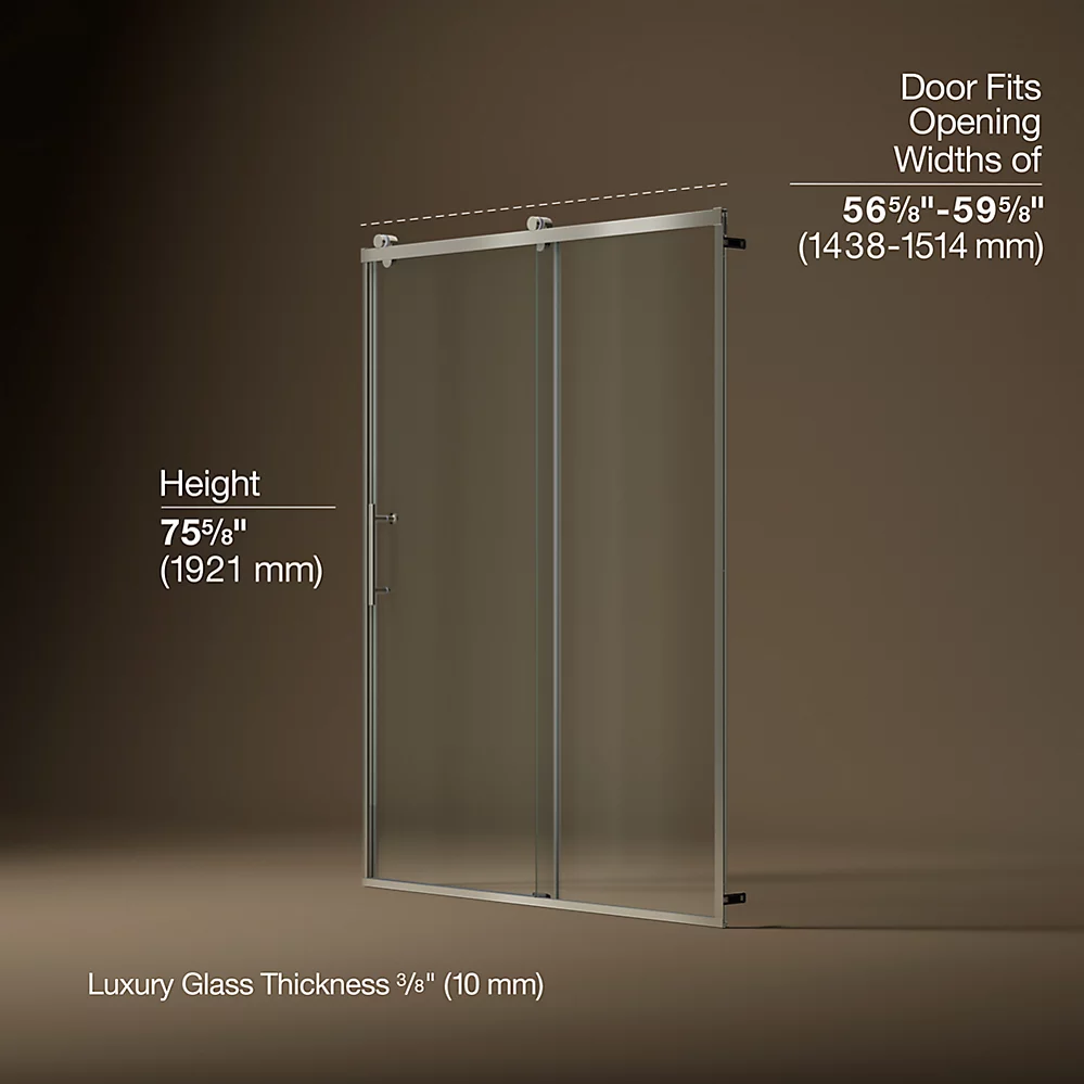 Kohler 702256-10L-BNK Rely 3/8 Shower Door 77X60 Hdl