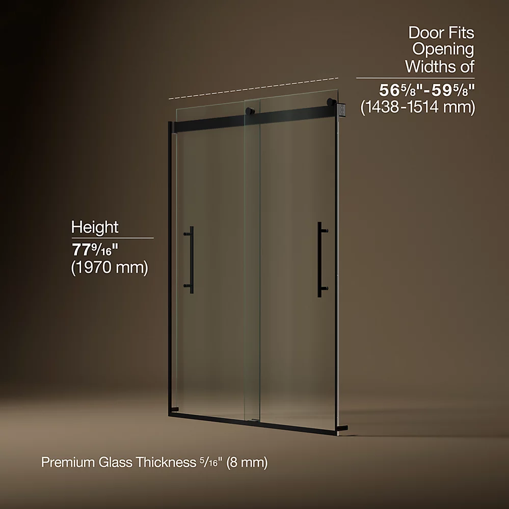 Kohler 702423-L-BL Levity Plus 5/16 Door 78X 59-5/8 Hndl