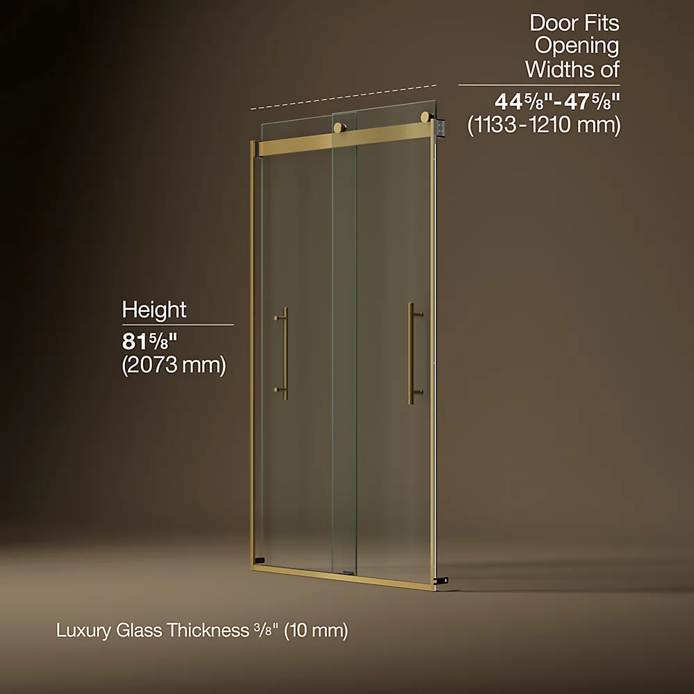 Kohler 702427-L-2MB Levity Plus 3/8 Door 82X 47-5/8 Hndl
