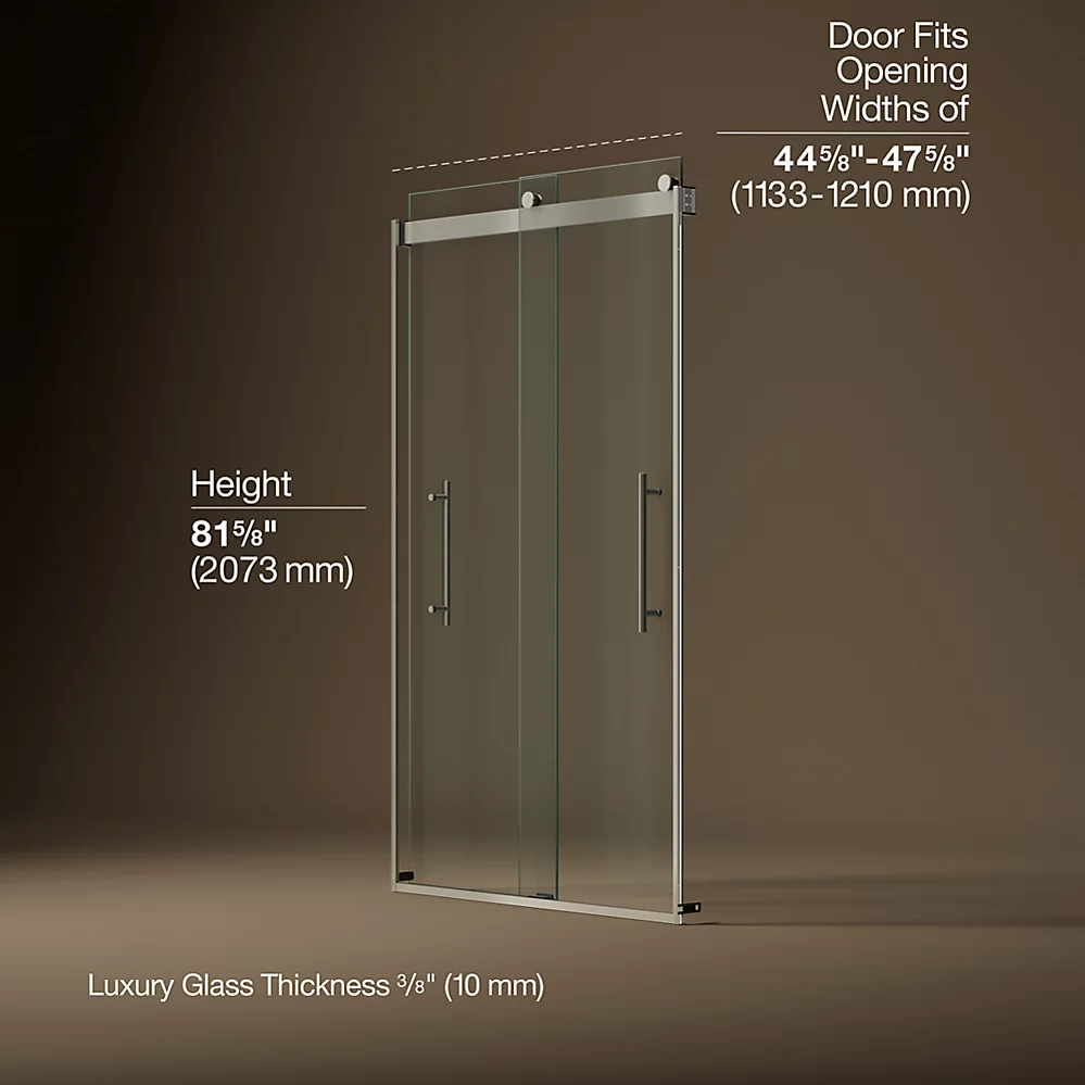 Kohler 702427-L-BNK Levity Plus 3/8 Door 82X 47-5/8 Hndl
