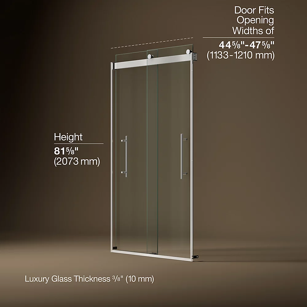 Kohler 702427-L-SHP Levity Plus 3/8 Door 82X 47-5/8 Hndl