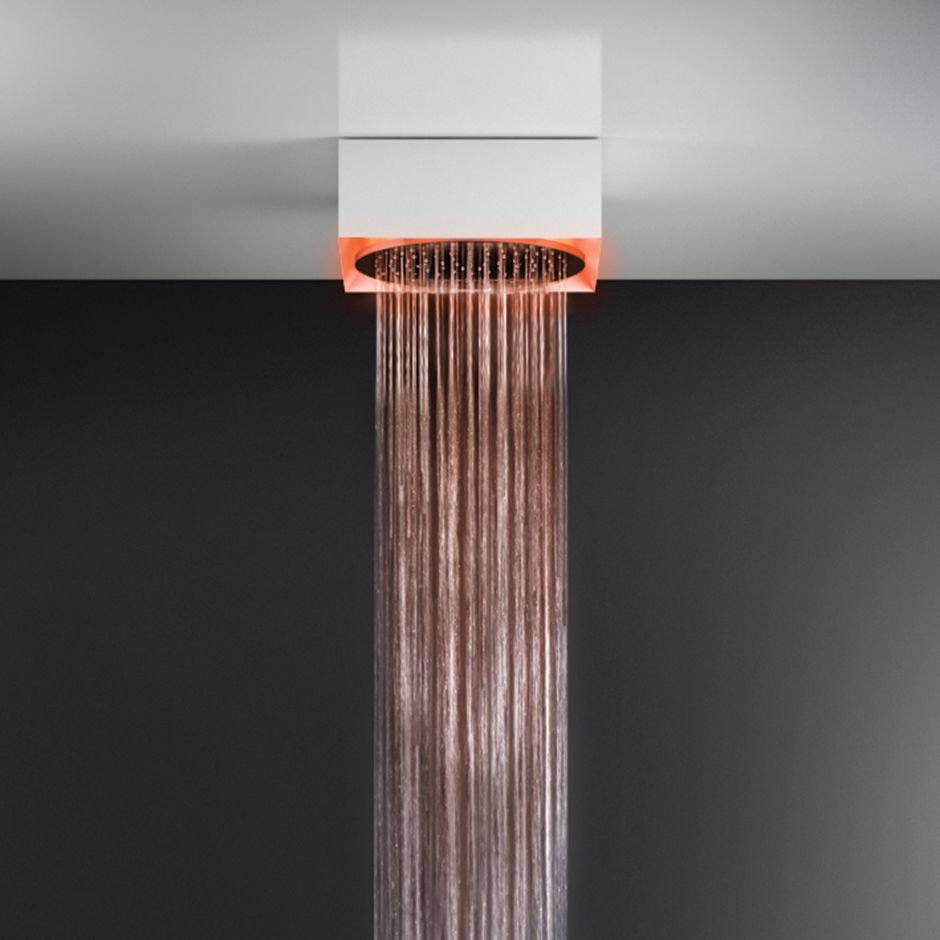 Gessi 57603 14 Exposed Shower System With Rainfall Function White 1