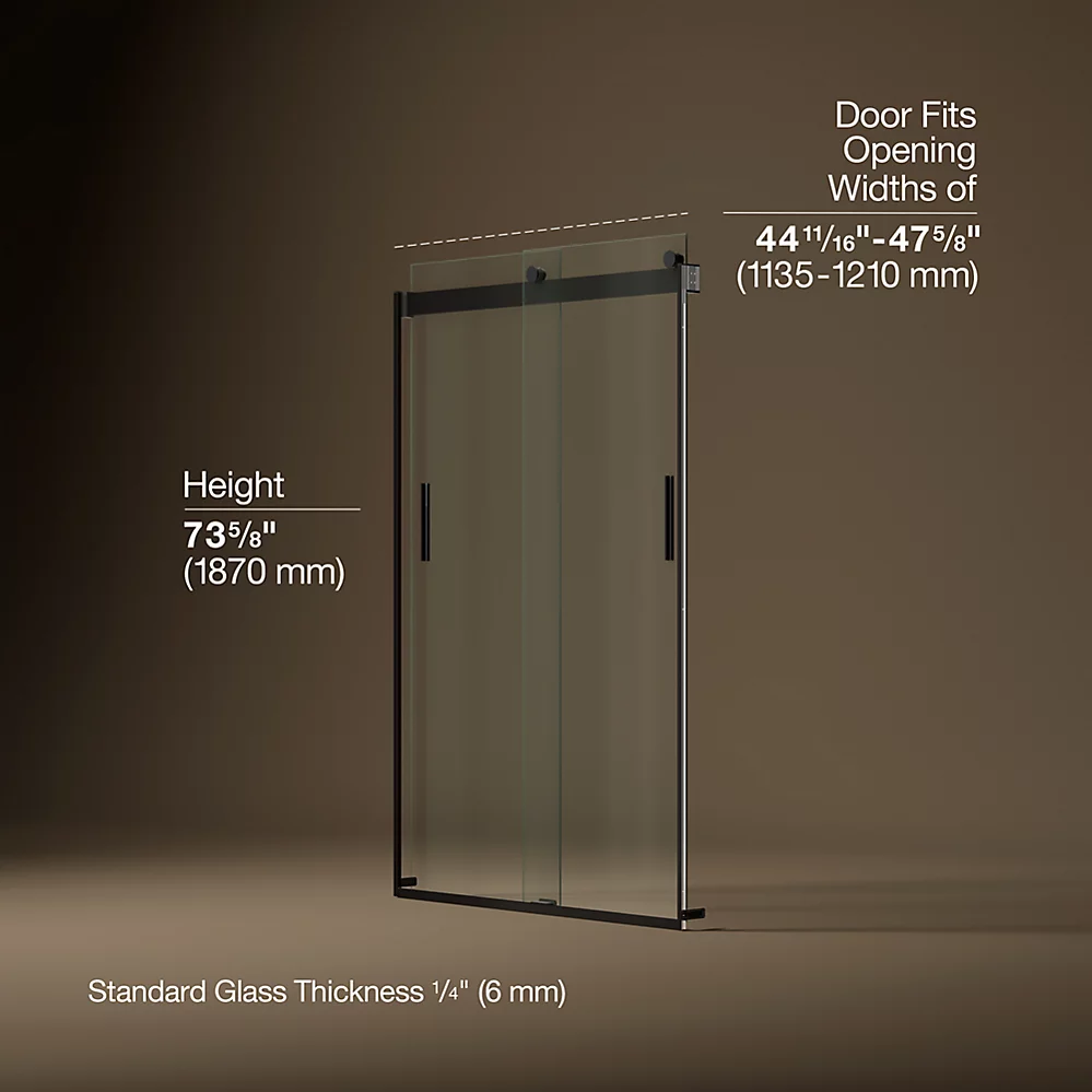 Kohler 706008-L-ABZ Levity 1/4 Shower Door 74 X 47-5/8 Hdl