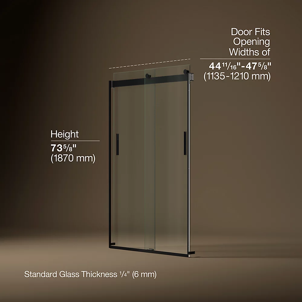 Kohler 706008-L-BL Levity 1/4 Shower Door 74 X 47-5/8 Hdl