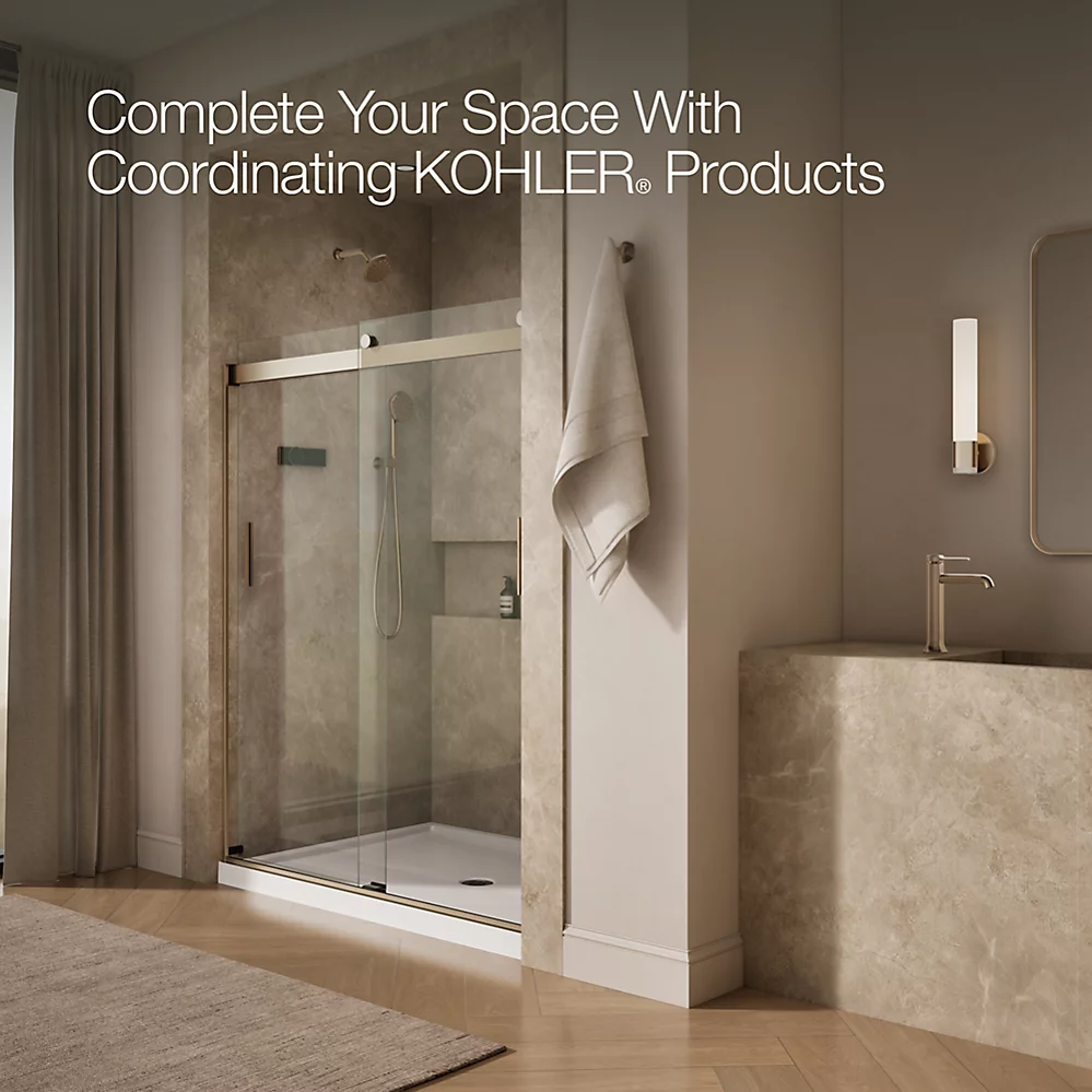 Kohler 706009-L-ABV Levity 1/4 Shower Door 74 X 59-5/8 Hdl
