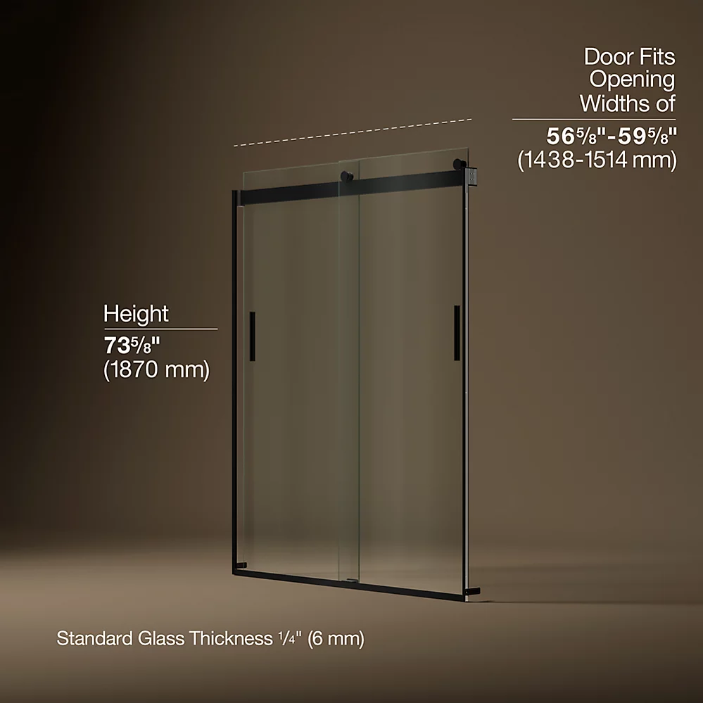 Kohler 706009-L-BL Levity 1/4 Shower Door 74 X 59-5/8 Hdl