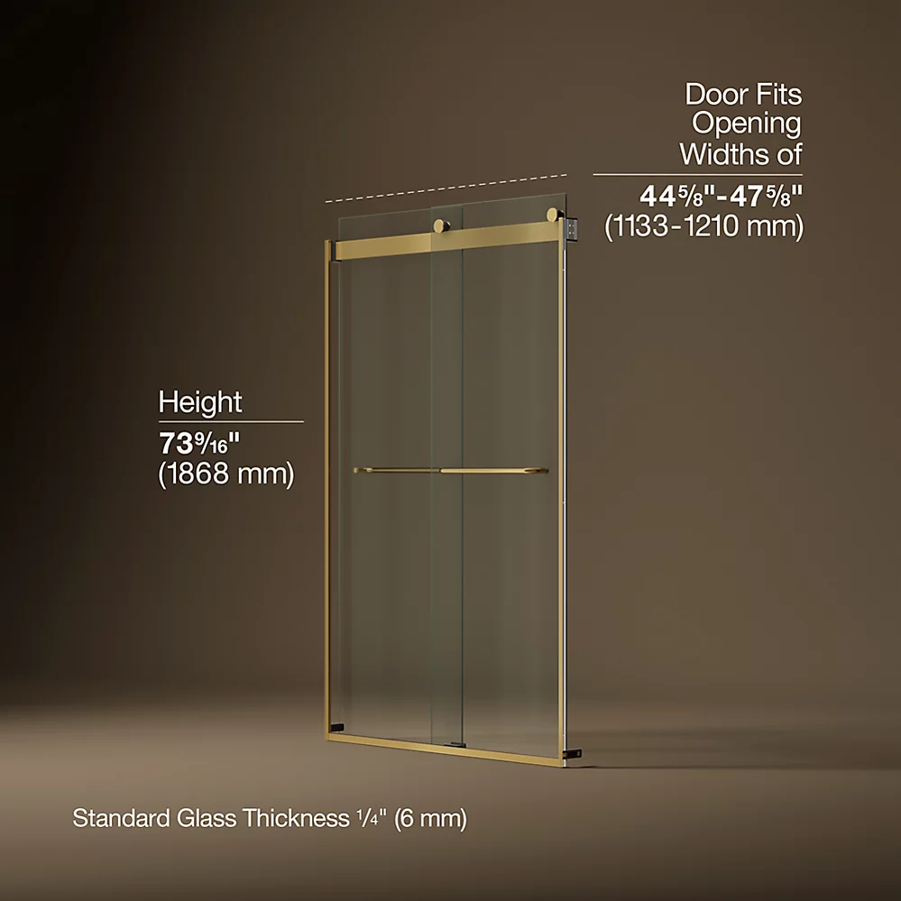 Kohler 706014-L-2MB Levity 1/4 Shower Door 74 X 47-5/8 Tb