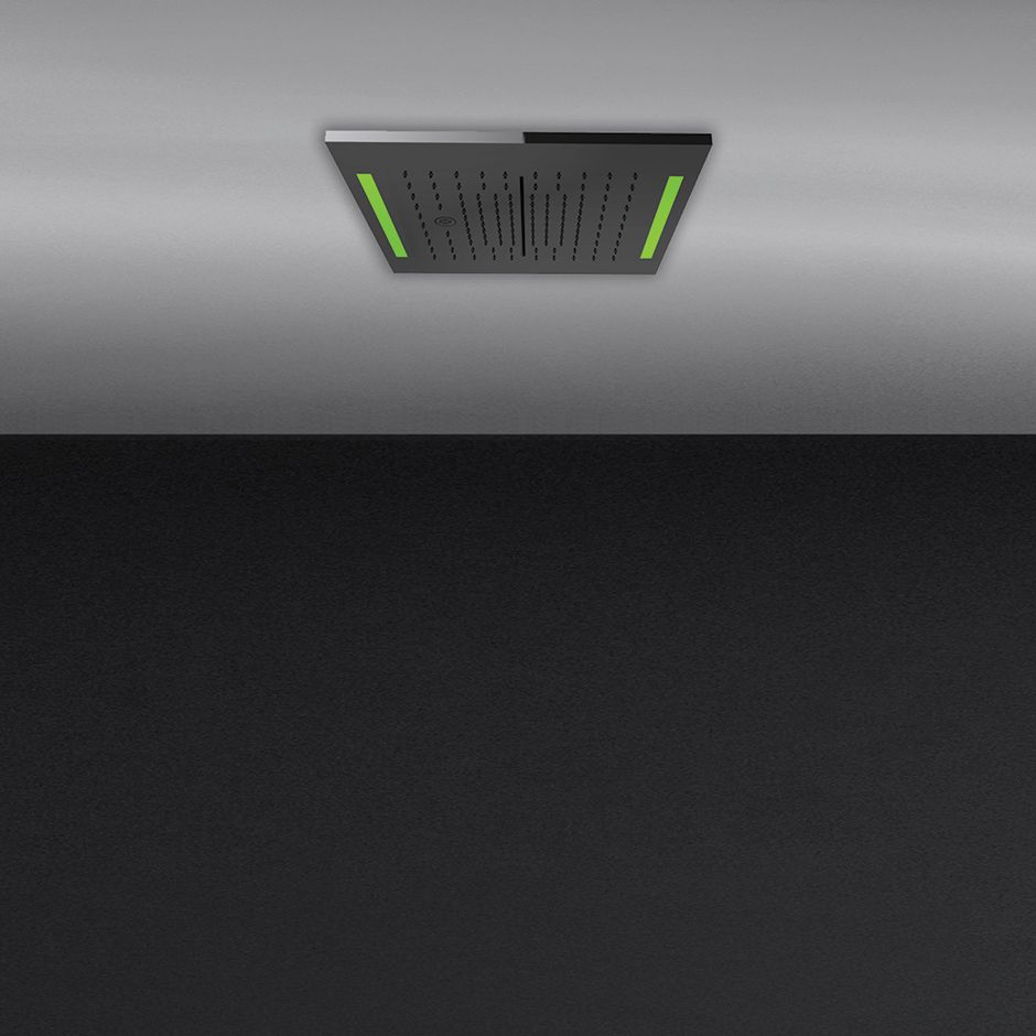 Gessi 57827 13-3/4 Multifunction System With Rainfall Waterfall Mirror Steel 1