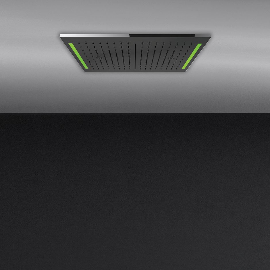 Gessi 57831 12 X 19-7/8 Multifunction System With Rainfall Waterfall Mirror Steel 1