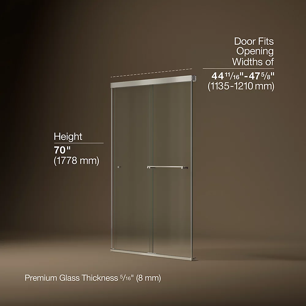 Kohler 707101-L-BNK Revel 5/16 Shower Door, 70 X 47-5/8