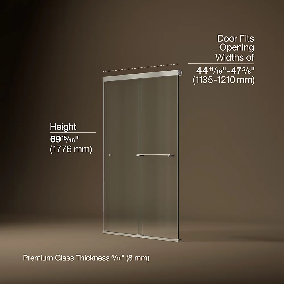 Kohler 707101-L-BNK Revel 5/16 Shower Door, 70 X 47-5/8