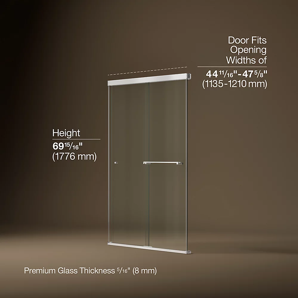 Kohler 707101-L-SHP Revel 5/16 Shower Door, 70 X 47-5/8