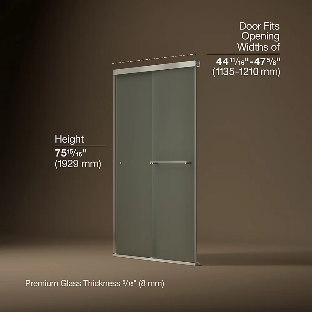 Kohler 707106-D3-BNK Revel 5/16 Shower Door, 76 X 47-5/8