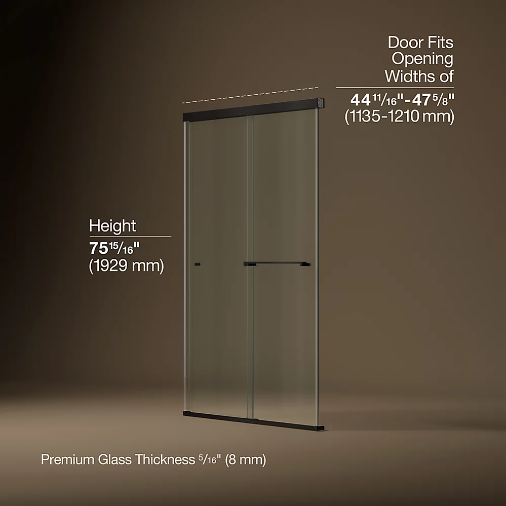 Kohler 707106-L-ABZ Revel 5/16 Shower Door, 76 X 47-5/8