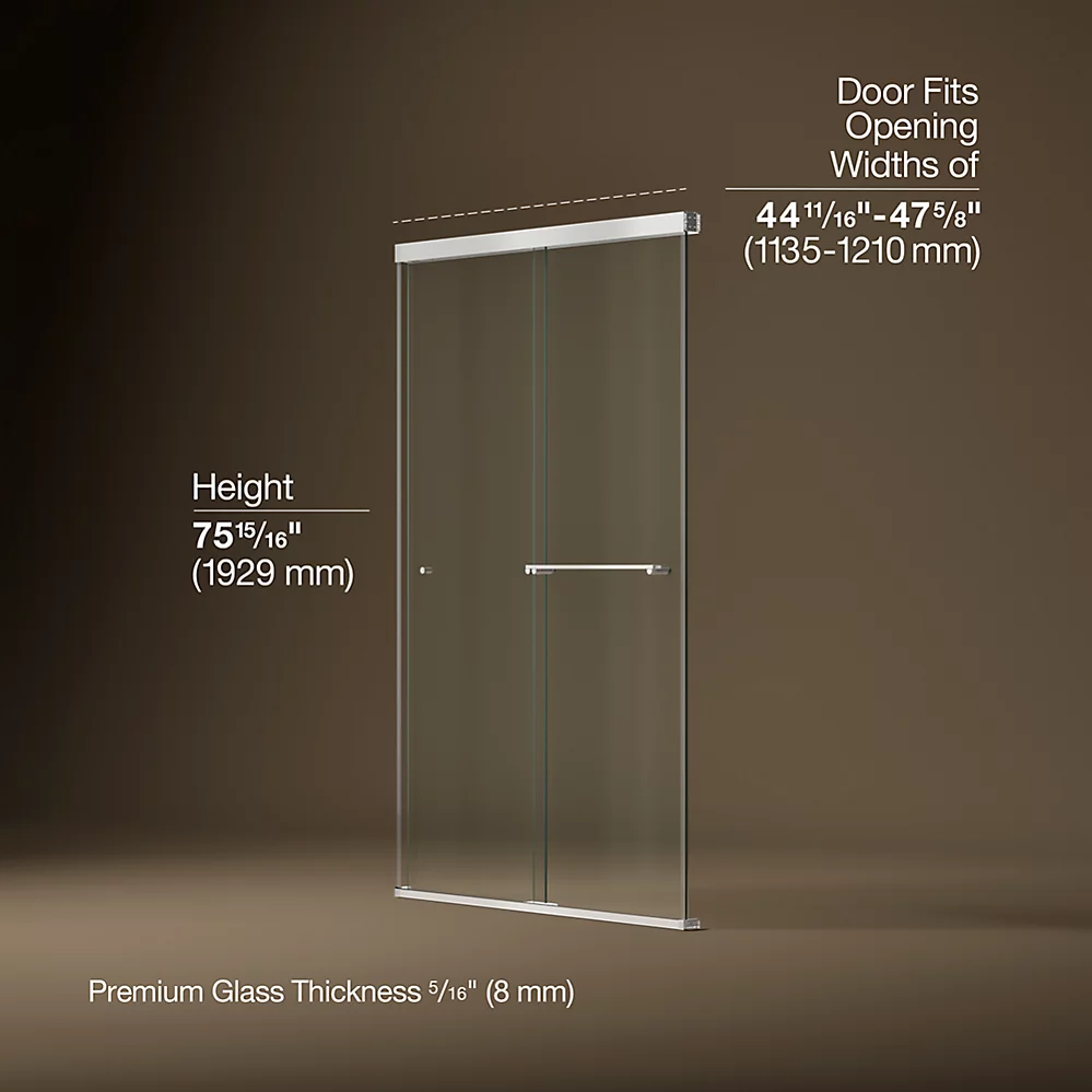 Kohler 707106-L-SHP Revel 5/16 Shower Door, 76 X 47-5/8