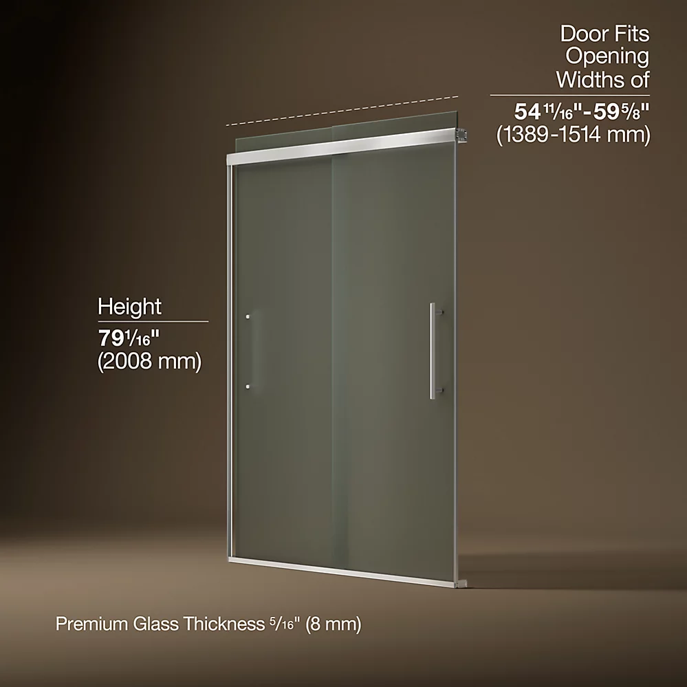 Kohler 707600-8D3-SHP Pleat 5/16 Shower Door 79 1/16X59 5/8