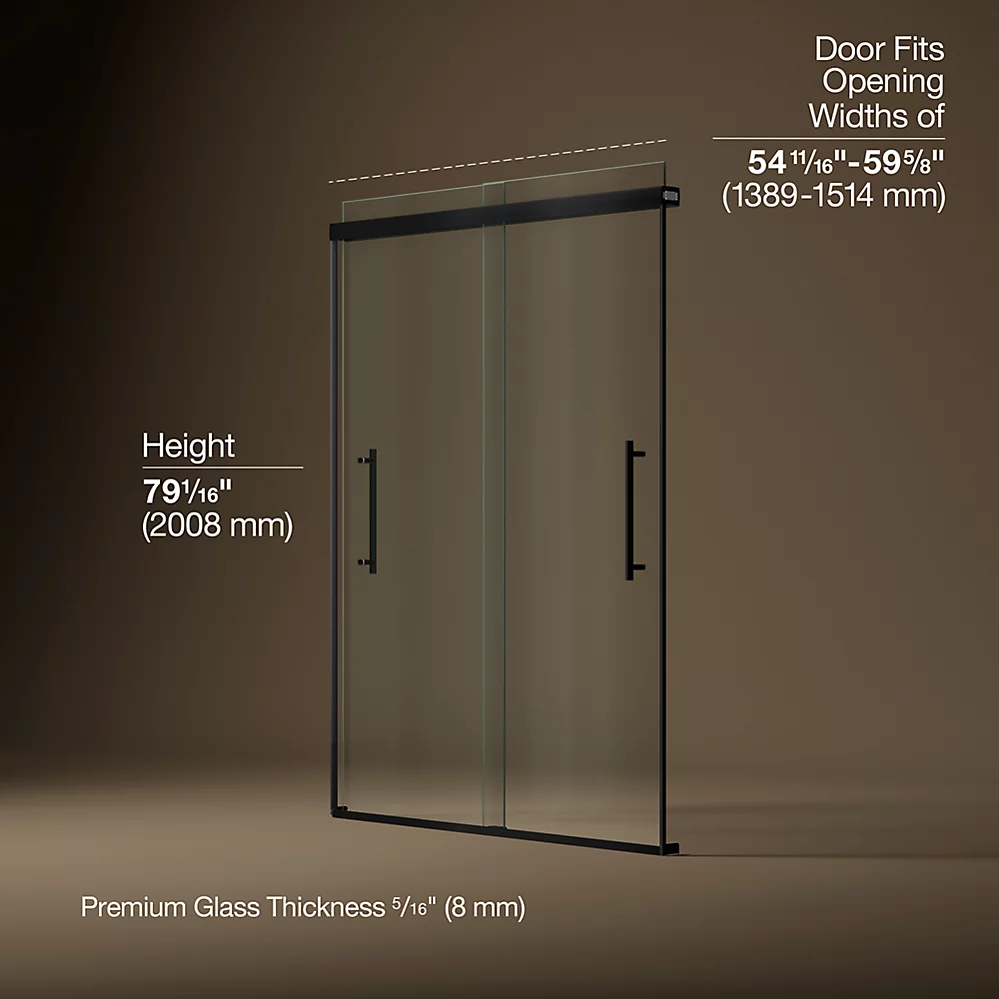 Kohler 707600-8L-BL Pleat 5/16 Shower Door 79 1/16X59 5/8