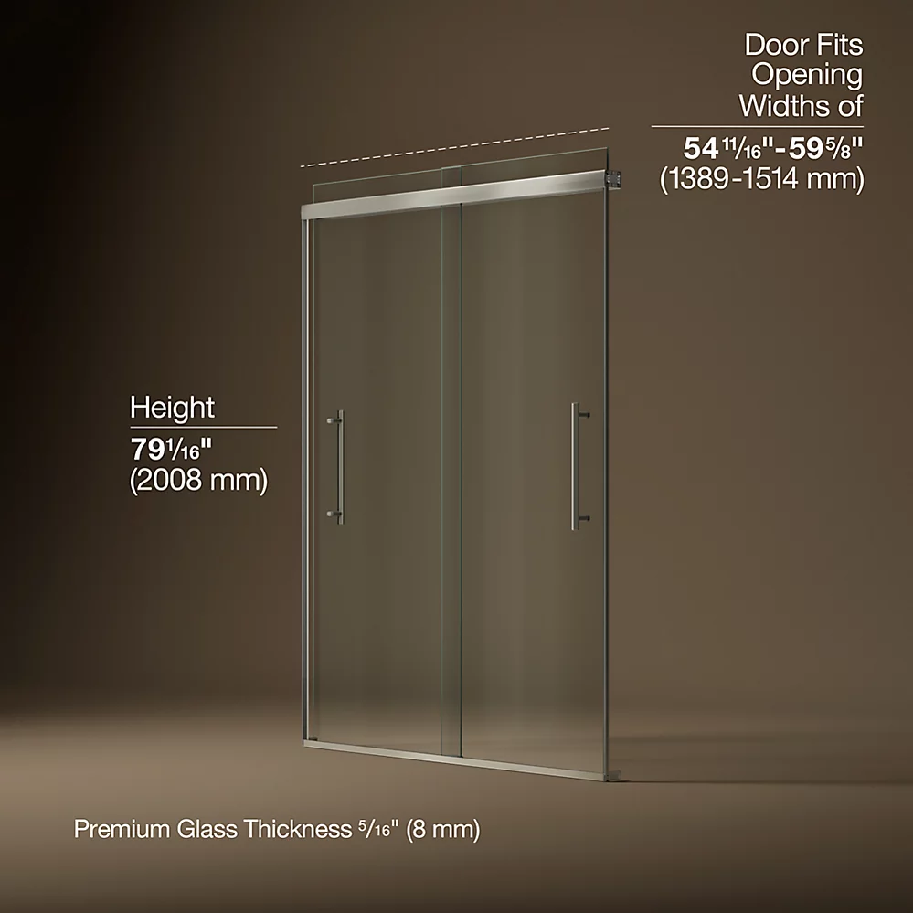Kohler 707600-8L-BNK Pleat 5/16 Shower Door 79 1/16X59 5/8