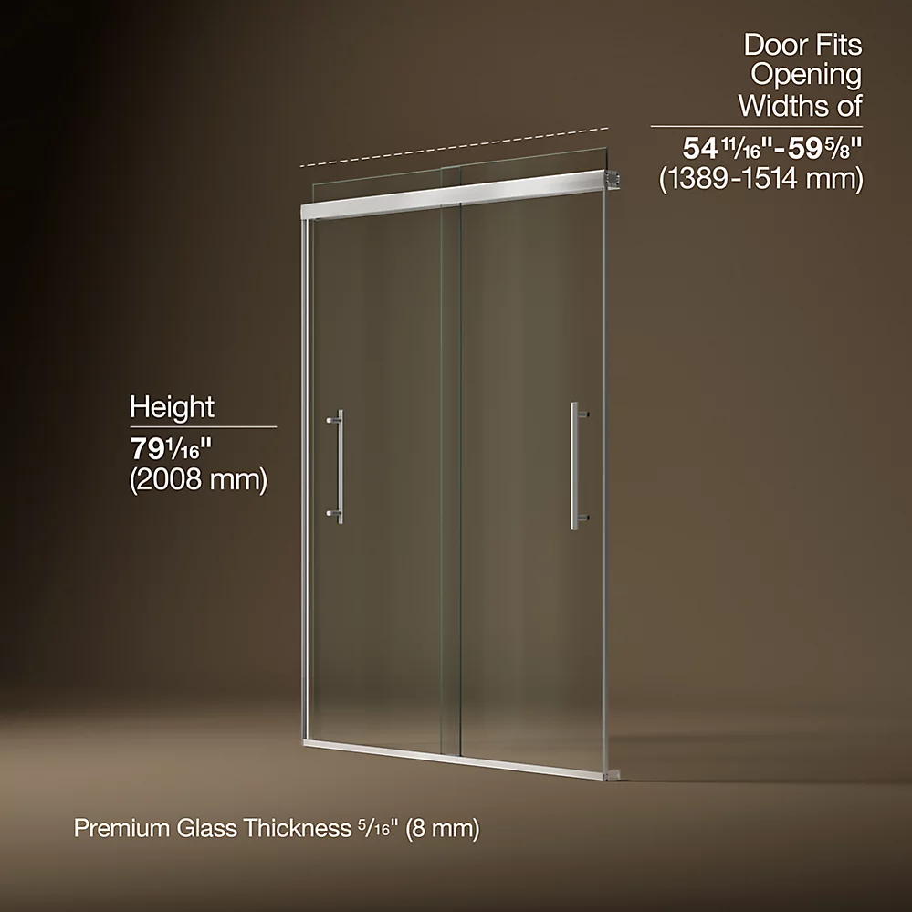 Kohler 707600-8L-SHP Pleat 5/16 Shower Door 79 1/16X59 5/8