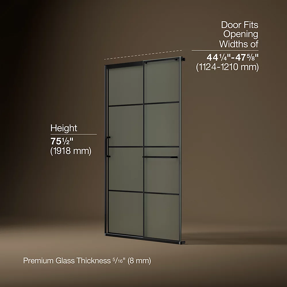 Kohler 707613-8G80-BL Elate 5/16 Shower Door 75 1/2 X 47 5/8
