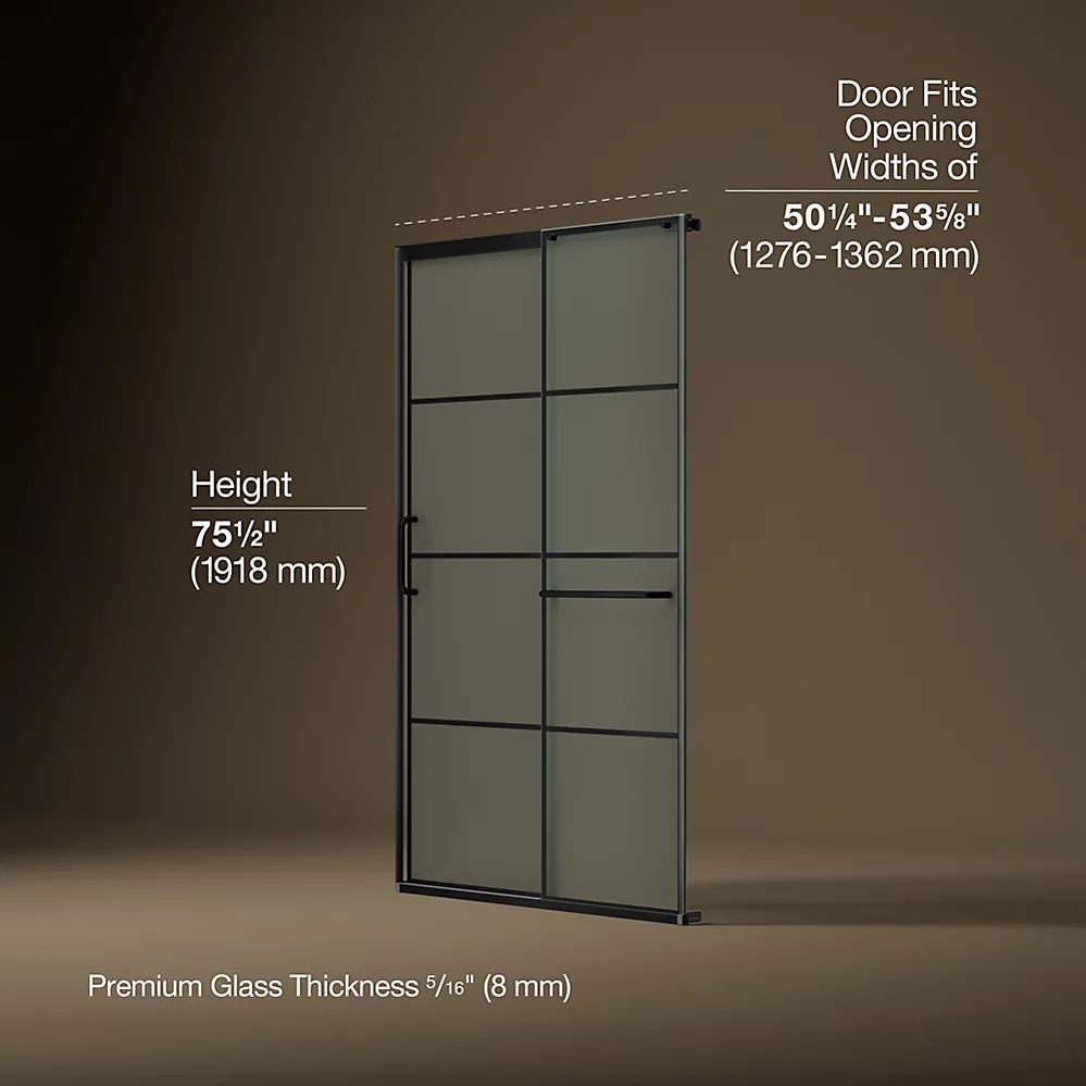 Kohler 707614-8G80-BL Elate 5/16 Shower Door 75 1/2 X 53 5/8