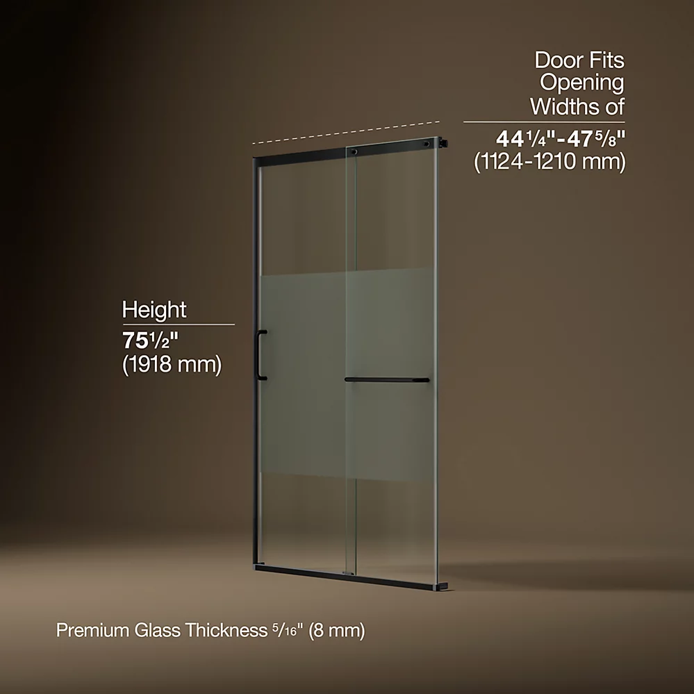 Kohler 707614-8G81-BL Elate 5/16 Shower Door 75 1/2 X 53 5/8
