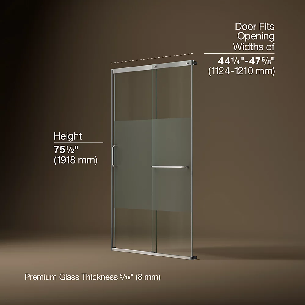 Kohler 707614-8G81-MX Elate 5/16 Shower Door 75 1/2 X 53 5/8