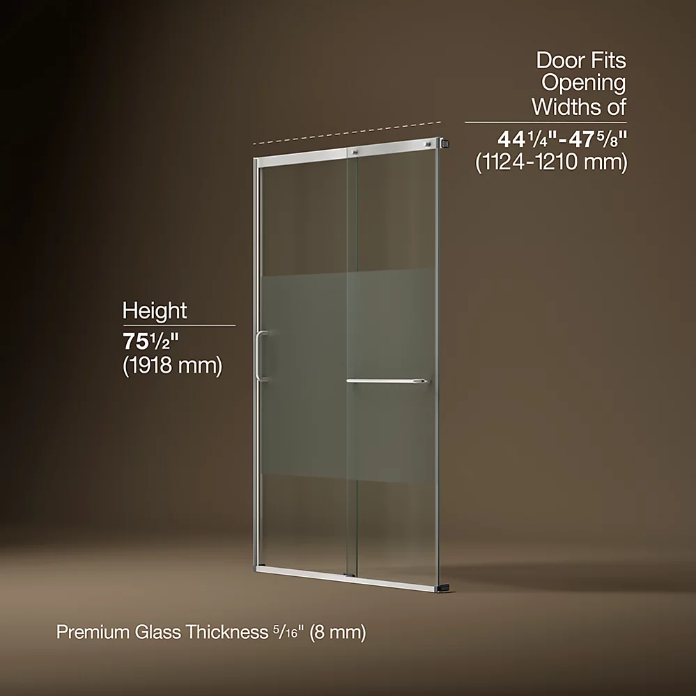 Kohler 707614-8G81-SH Elate 5/16 Shower Door 75 1/2 X 53 5/8