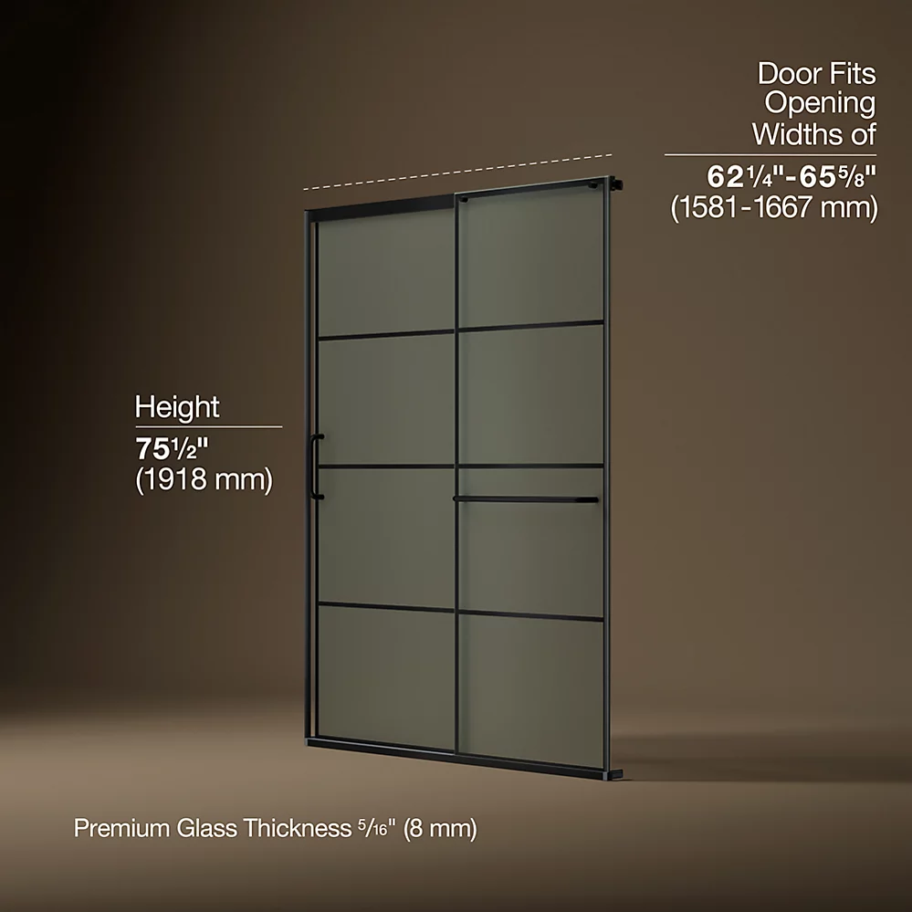 Kohler 707616-8G80-BL Elate 5/16 Shower Door 75 1/2 X 65 5/8