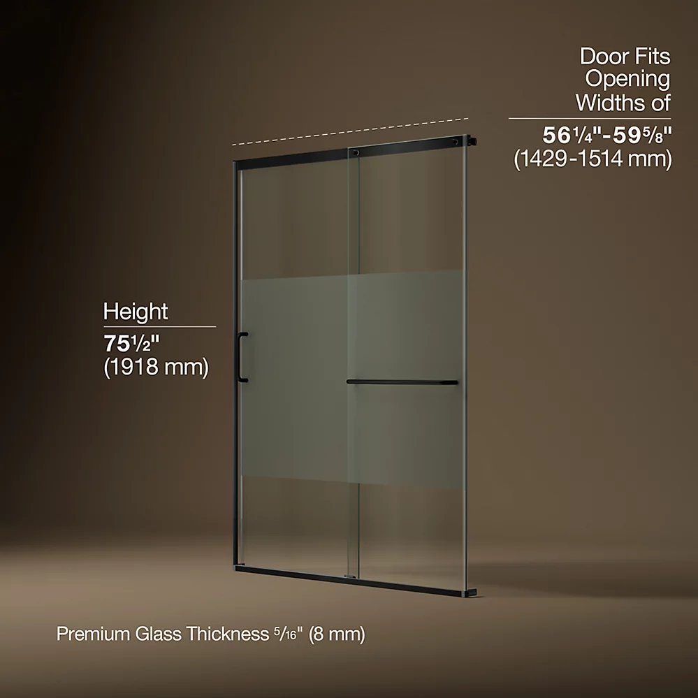 Kohler 707616-8G81-BL Elate 5/16 Shower Door 75 1/2 X 65 5/8